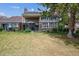 Inviting backyard with covered patio, landscaped garden, and expansive lawn area at 6917 E Girard Ave, Denver, CO 80224