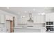 Bright, modern kitchen with white cabinetry, stainless steel appliances, and a large center island at 8250 Snake River St, Littleton, CO 80125