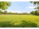 Expansive green space showcasing well-maintained lawn and mature trees at 9369 Longs Peak Dr, Commerce City, CO 80640