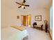 Spacious bedroom with vaulted ceilings and ample natural light at 13990 E Chenango Dr, Aurora, CO 80015