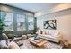 Inviting living room featuring large windows, modern decor, neutral color palette, and comfortable seating at 1919 W 46Th Ave # 3, Denver, CO 80211