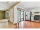 Inviting kitchen with stainless steel appliances connecting the living room and dining area at 1160 S Clinton St # 40, Denver, CO 80247