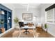 Home office featuring a large window, modern desk, and custom shelving at 4868 Hogback Ridge Rd, Morrison, CO 80465