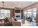 Inviting living room features a sleek fireplace, comfortable seating, and access to an outdoor patio at 8 S Colorado Blvd, Denver, CO 80246