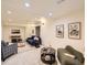 Cozy finished basement living room area featuring carpeted flooring and recessed lighting at 5206 S Meadow Lark Dr, Castle Rock, CO 80109
