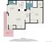 Floorplan showing the layout of the house, including living room, kitchen, bedroom, and porch at 8391 S Upham Way # 209, Littleton, CO 80128