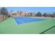 Community tennis court with blue surface and dark metal fencing, close to residential units at 8391 S Upham Way # 209, Littleton, CO 80128