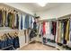 Spacious walk-in closet with shelving, hanging rods, and organized storage for clothing and shoes at 11830 Snowshoe Dr, Parker, CO 80138