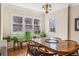 Bright dining room with hardwood floors, traditional chandelier, and large windows letting in natural light at 1965 Jasmine St, Denver, CO 80220