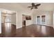 Hardwood floors and natural light enhance the living room at 4643 S Vivian Ct, Morrison, CO 80465