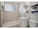 Clean bathroom with white vanity and bathtub at 2930 N Fillmore St, Denver, CO 80205