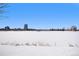 View of a frozen lake with distant buildings and clear skies at 2930 N Fillmore St, Denver, CO 80205