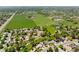 Aerial view of home location and surrounding neighborhood showcasing community park and pond at 7325 Taft Ct, Arvada, CO 80005