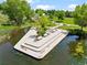 View of a park pier overlooking a pond with trees and park benches at 7325 Taft Ct, Arvada, CO 80005