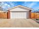 Detached garage with a white door and brick accents at 4501 Bryant St, Denver, CO 80211