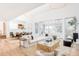 Sun-filled living room with hardwood floors, comfortable seating, and access to the outdoor spaces at 1 Sedgwick Dr, Cherry Hills Village, CO 80113