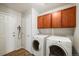 Laundry room with washer, dryer, and cabinets at 677 N 48Th Ave, Brighton, CO 80601