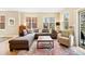 Well-lit living room boasts comfortable seating, large windows, and a classic rug at 1560 Milwaukee St # 240, Denver, CO 80206