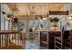 Bar area features custom woodwork, unique light fixtures and charming details at 829 Colorado Blvd, Idaho Springs, CO 80452