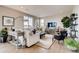 Bright living room with white sofa and large windows at 4306 Canyata Dr, Elizabeth, CO 80107