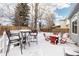 Cozy backyard patio furniture on snow covered deck at 2253 Imperial Ln, Superior, CO 80027