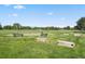 Community park with benches and a swing set on a grassy field at 10291 Carrara Ter, Parker, CO 80134