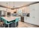Contemporary kitchen showcasing an island with bar stools, stainless steel appliances, and bright lighting at 8317 Liverpool Cir, Littleton, CO 80125