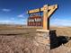 Spring Valley Ranch entrance sign welcomes residents and guests to the community at 3514 Belleville Ridge Rd, Elizabeth, CO 80107