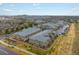 Sweeping aerial of a neighborhood with modern townhomes boasting spacious layouts and beautifully landscaped surroundings at 5800 Tower Rd # 610, Denver, CO 80249