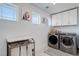 Functional laundry room with modern appliances, ample counter space and natural light at 431 Courtfield Way, Castle Pines, CO 80108