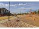 Community playground with swings, benches, and a lawn next to residential area at 431 Courtfield Way, Castle Pines, CO 80108