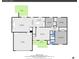 Detailed floorplan showcasing the layout of the kitchen, living room and dining area at 12317 Fillmore Ct, Thornton, CO 80241