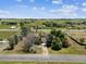 Aerial view of the property showcasing the charming home, surrounded by lush greenery and open fields at 1808 Riverview Dr, Berthoud, CO 80513
