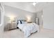 Relaxing bedroom with neutral colors, decorative pillows, bedside lamps, and carpeted floors at 11364 Xavier Dr # 205, Westminster, CO 80031