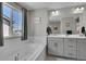 Bathroom with double vanity and a bathtub at 27891 E 7Th Ave, Aurora, CO 80018