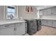 Bright laundry room with gray cabinets and washer/dryer at 27891 E 7Th Ave, Aurora, CO 80018