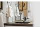 Bathroom featuring a modern sink with stylish fixtures and decorative towels at 1435 Wazee St # 504, Denver, CO 80202