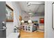 Inviting living room featuring hardwood floors, exposed ductwork, modern lighting, and stylish decor at 1435 Wazee St # 504, Denver, CO 80202