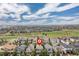 Aerial view of the neighborhood featuring well-maintained homes, green spaces, and streetscapes at 8768 E 54Th Pl, Denver, CO 80238