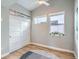 This bedroom features warm hardwood floors and sleek modern trim and built-ins at 2833 W 25Th Ave # 5, Denver, CO 80211