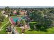 Scenic aerial view of the community park, tennis courts, and verdant landscaping at 12593 E Pacific Cir # E, Aurora, CO 80014