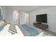 Bright bedroom with a TV, contemporary decor, and ample space at 12593 E Pacific Cir # E, Aurora, CO 80014