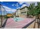 Private backyard basketball court with enclosure at 5965 Topaz Vista Pl, Castle Pines, CO 80108