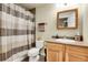 Basement bathroom with shower/tub combo at 5965 Topaz Vista Pl, Castle Pines, CO 80108