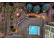 Elevated hot tub and fire pit area with landscaping at 5965 Topaz Vista Pl, Castle Pines, CO 80108