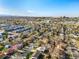 High aerial view of a diverse neighborhood with a mix of housing and nearby amenities, including a pool at 3778 S Hooker St, Englewood, CO 80110