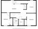 Basement floor plan featuring two bedrooms, a bathroom, storage area and unfinished basement space at 3778 S Hooker St, Englewood, CO 80110