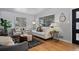 Cozy living room featuring a comfortable couch, plush armchairs, and bright natural lighting at 3285 S Emerson St, Englewood, CO 80113