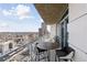 Enjoy city views from this private balcony with seating, perfect for relaxing and entertaining at 2001 Lincoln St # 2923, Denver, CO 80202