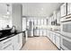 Well-equipped kitchen features stainless steel appliances and sleek white cabinets with modern hardware at 3131 E Alameda Ave # 803, Denver, CO 80209